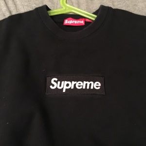 Supreme black on black crew neck small